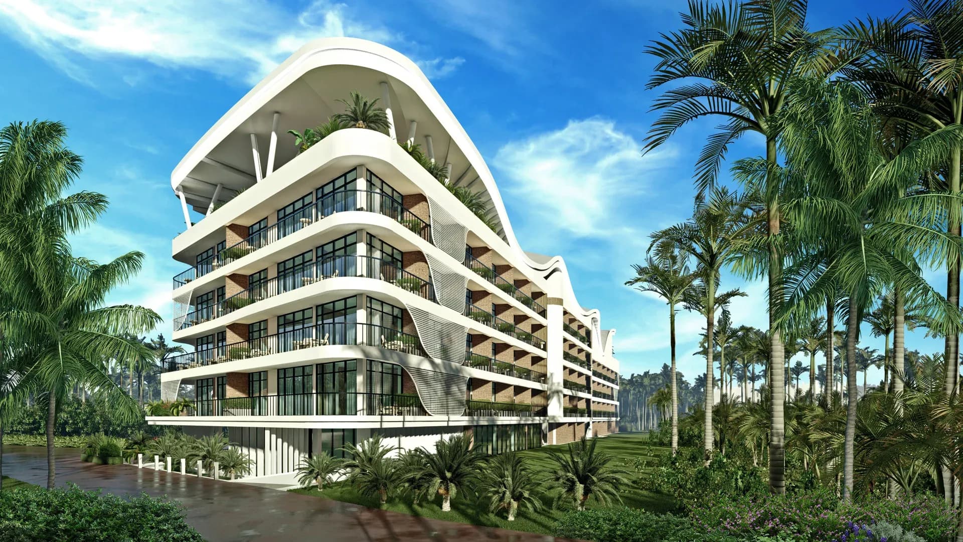 Radisson Individuals Anta Canggu: Radisson Individuals Anta Canggu facade with a wave-shaped roof