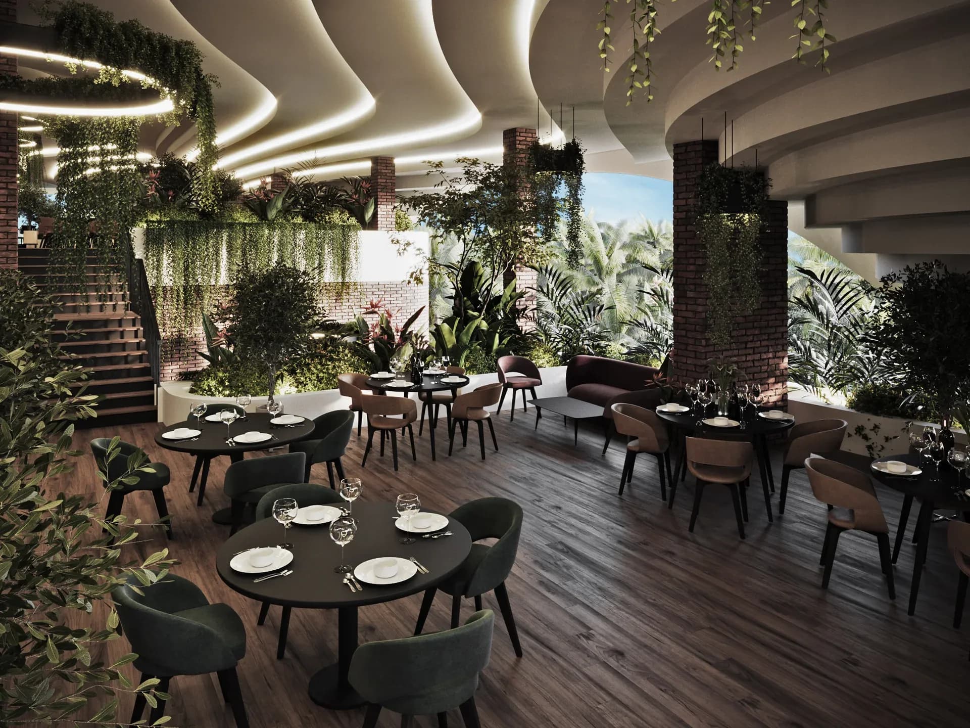 Radisson Individuals Anta Canggu: Anta Canggu restaurant surrounded by tropical greenery